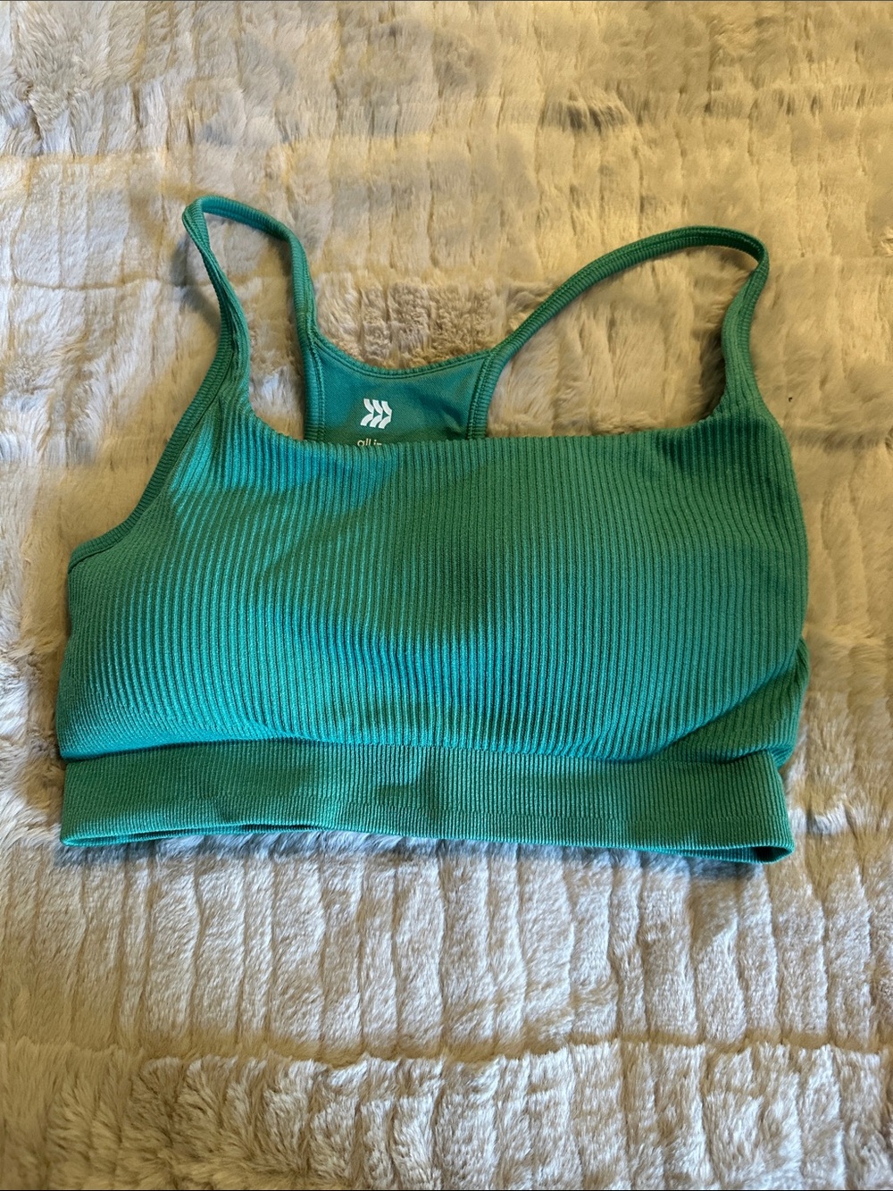 all in motion Teal Ribbed Racerback Sports Bra